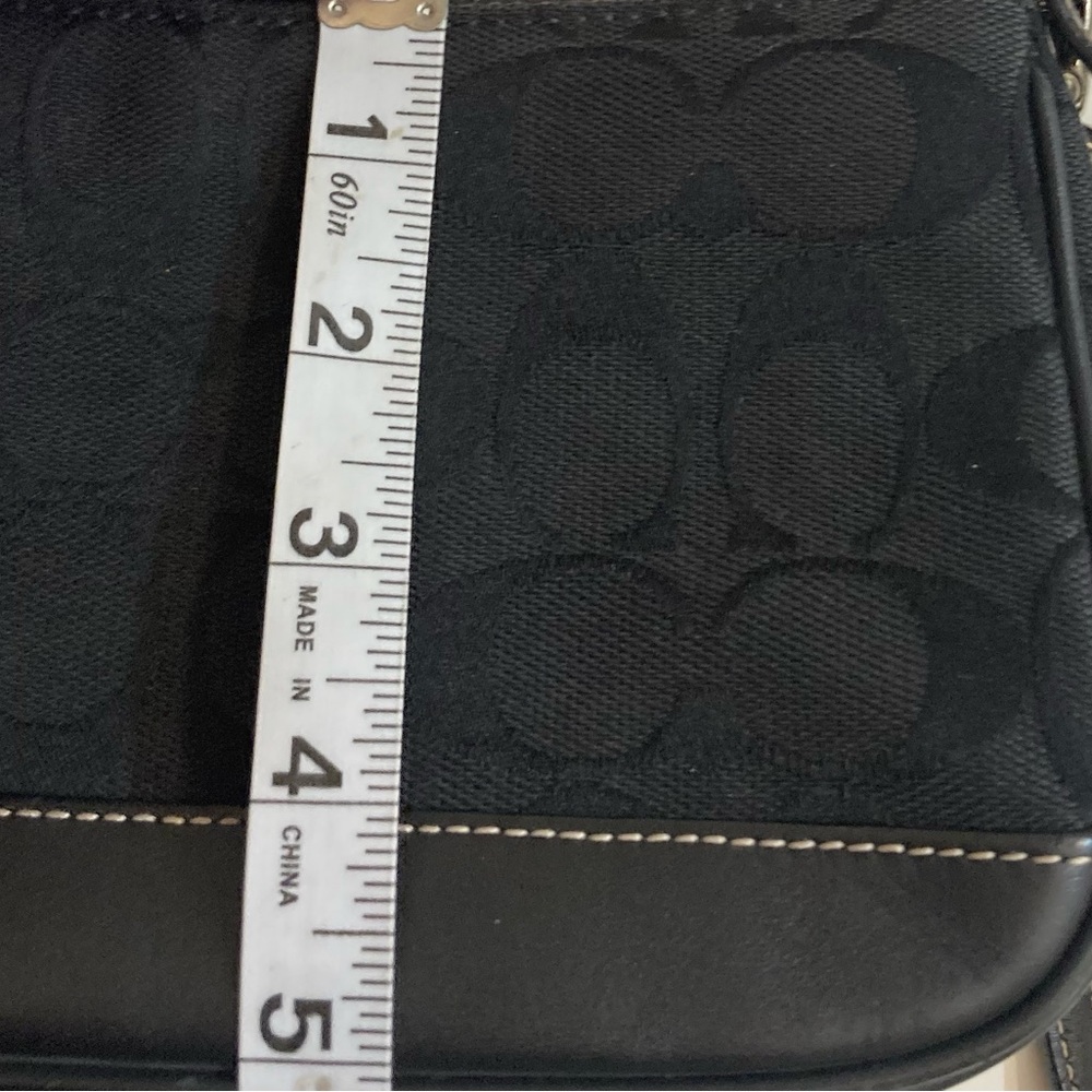 Vintage coach Demi mini handbag in black canvas and leather - Picture 7 of 11